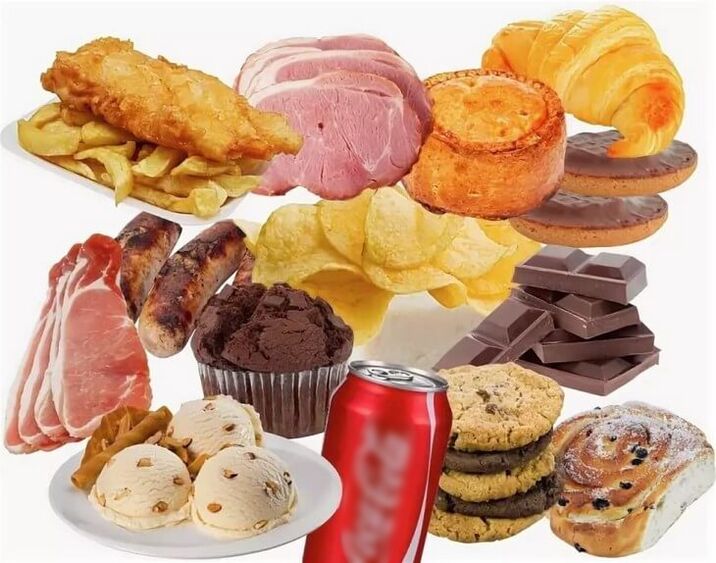 Schadelijke voedingsmiddelen verboden tijdens het gewichtsverliesproces